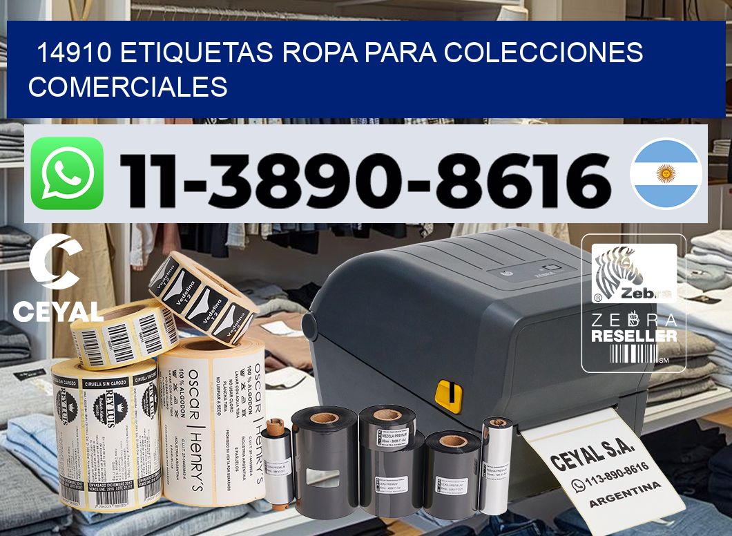14910 Etiquetas ropa para colecciones comerciales