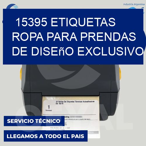 15395 Etiquetas ropa para prendas de diseño exclusivo