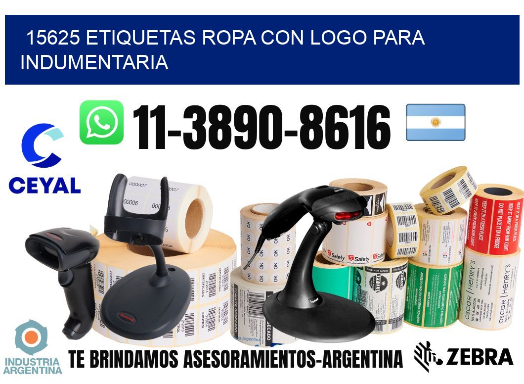 15625 Etiquetas ropa con logo para indumentaria