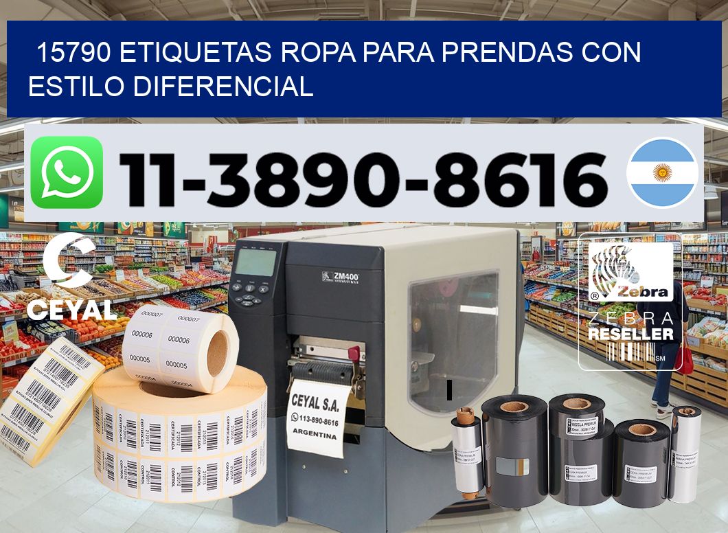 15790 Etiquetas ropa para prendas con estilo diferencial
