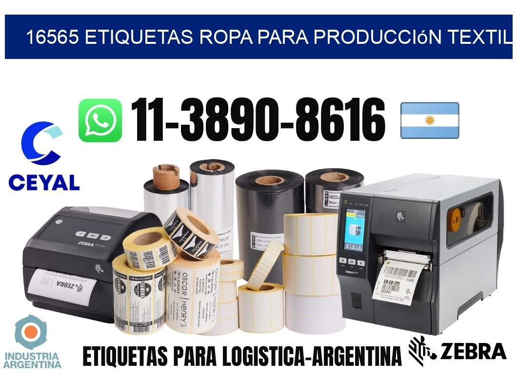 16565 Etiquetas ropa para producción textil