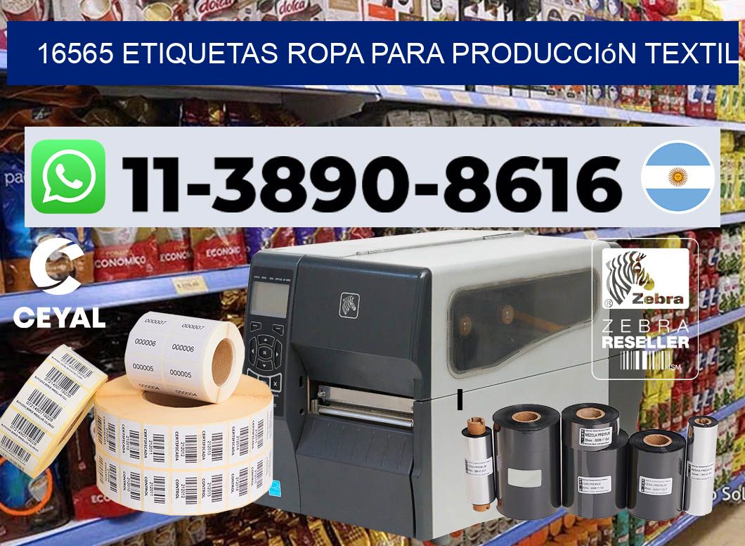 16565 Etiquetas ropa para producción textil