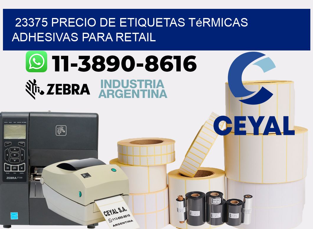 23375 precio de etiquetas térmicas adhesivas para retail