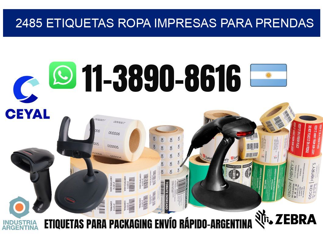2485 Etiquetas ropa impresas para prendas
