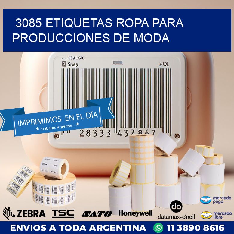 3085 Etiquetas ropa para producciones de moda