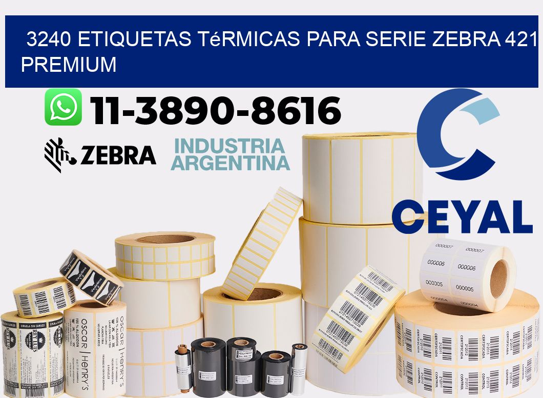 3240 etiquetas térmicas para serie zebra 421 premium