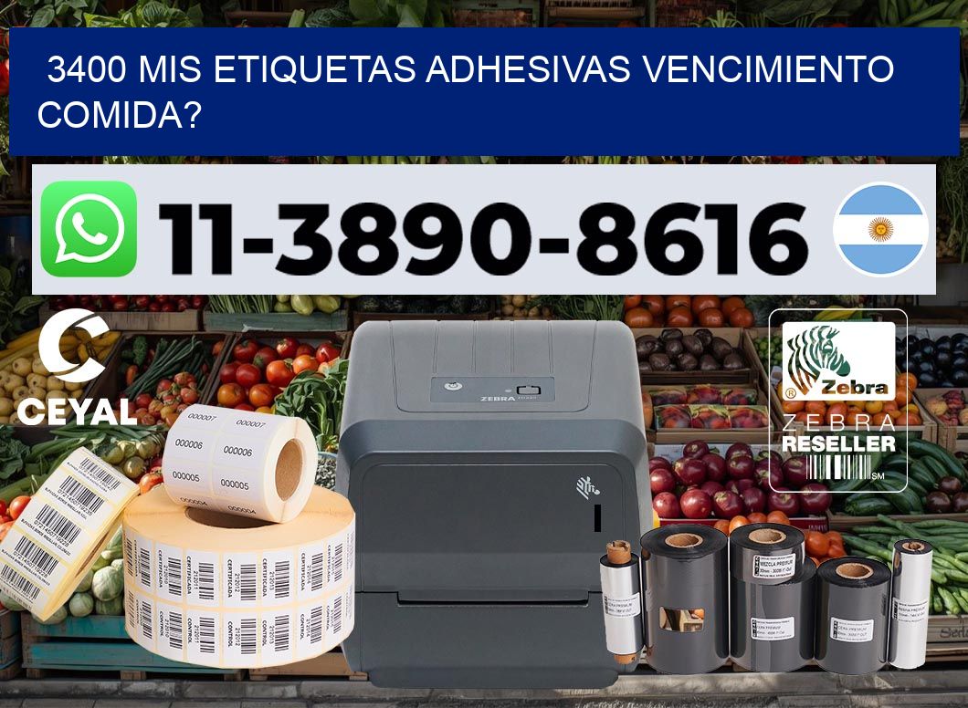 3400 mis etiquetas adhesivas vencimiento comida?