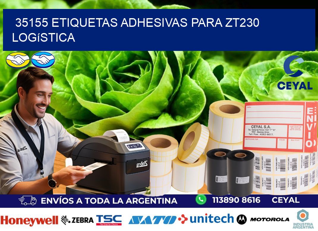 35155 etiquetas adhesivas para zt230 logística