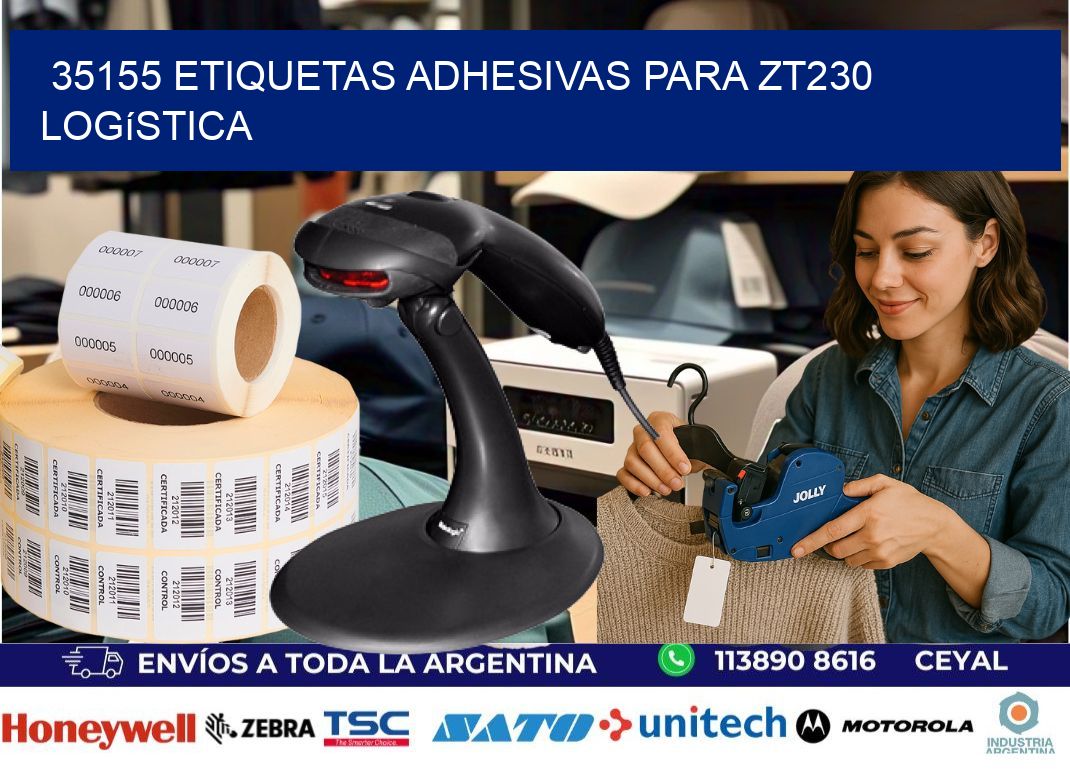 35155 etiquetas adhesivas para zt230 logística