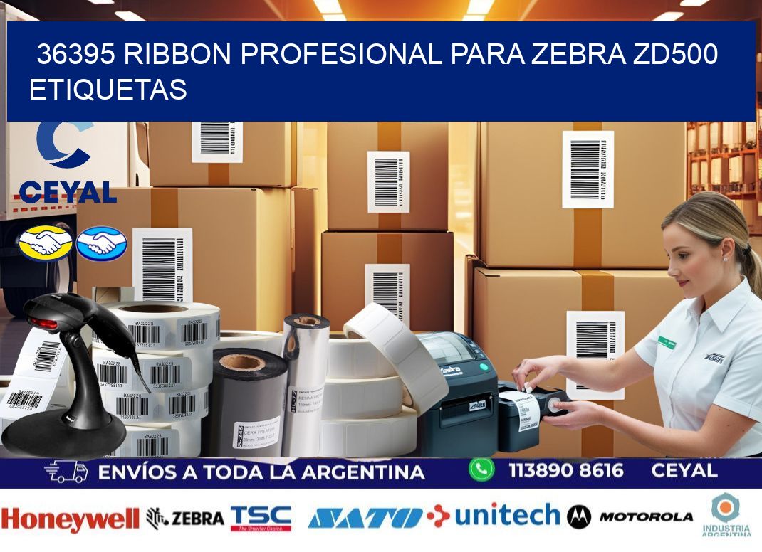 36395 ribbon profesional para zebra zd500 etiquetas
