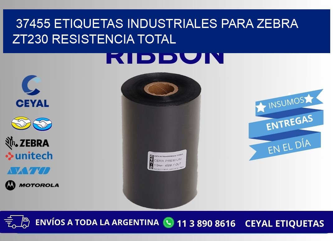 37455 etiquetas industriales para zebra zt230 resistencia total