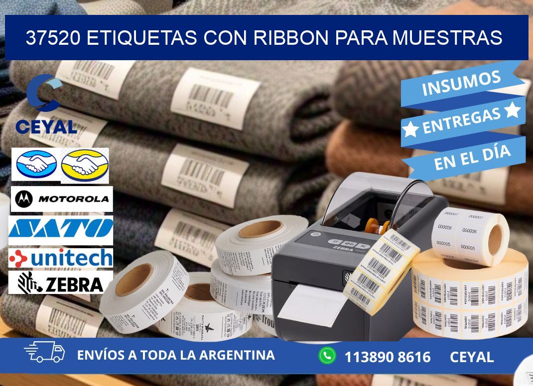 37520 etiquetas con ribbon para muestras