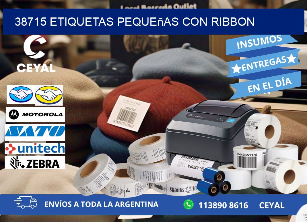 38715 etiquetas pequeñas con ribbon