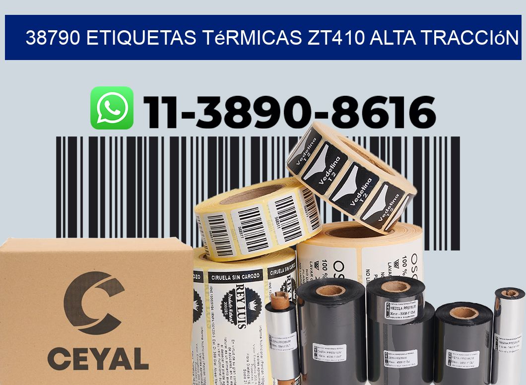 38790 etiquetas térmicas zt410 alta tracción