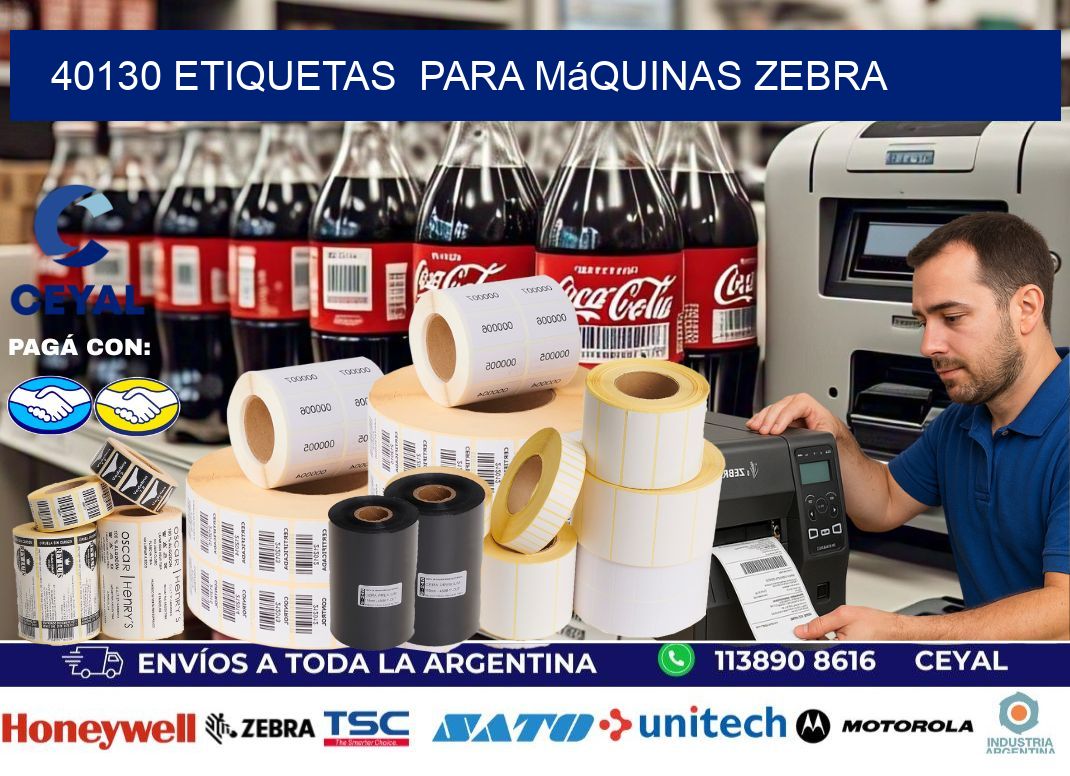 40130 etiquetas  para máquinas Zebra