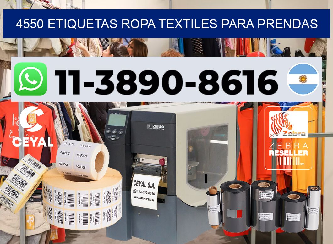 4550 Etiquetas ropa textiles para prendas