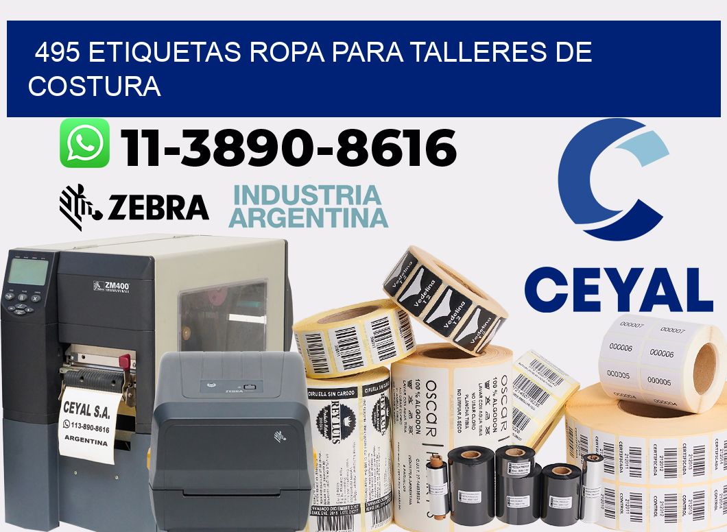 495 Etiquetas ropa para talleres de costura