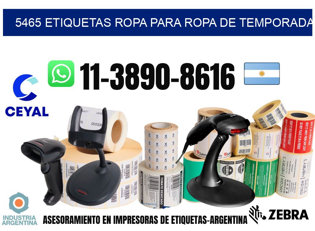 5465 Etiquetas ropa para ropa de temporada
