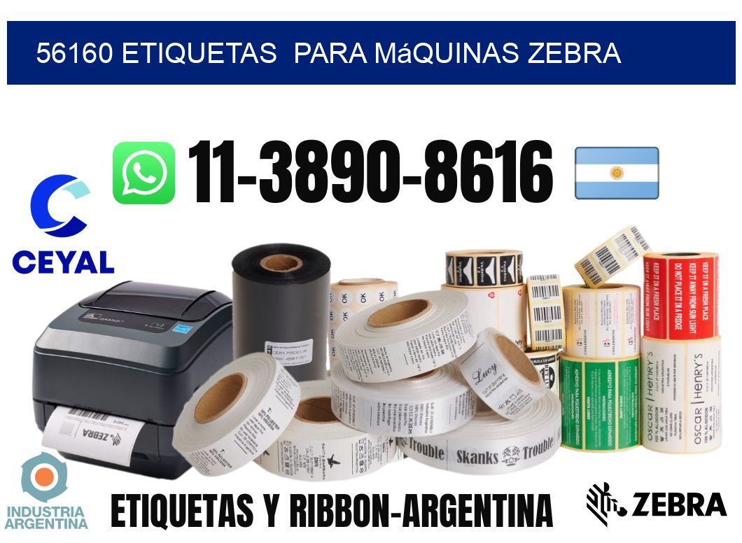 56160 etiquetas  para máquinas Zebra