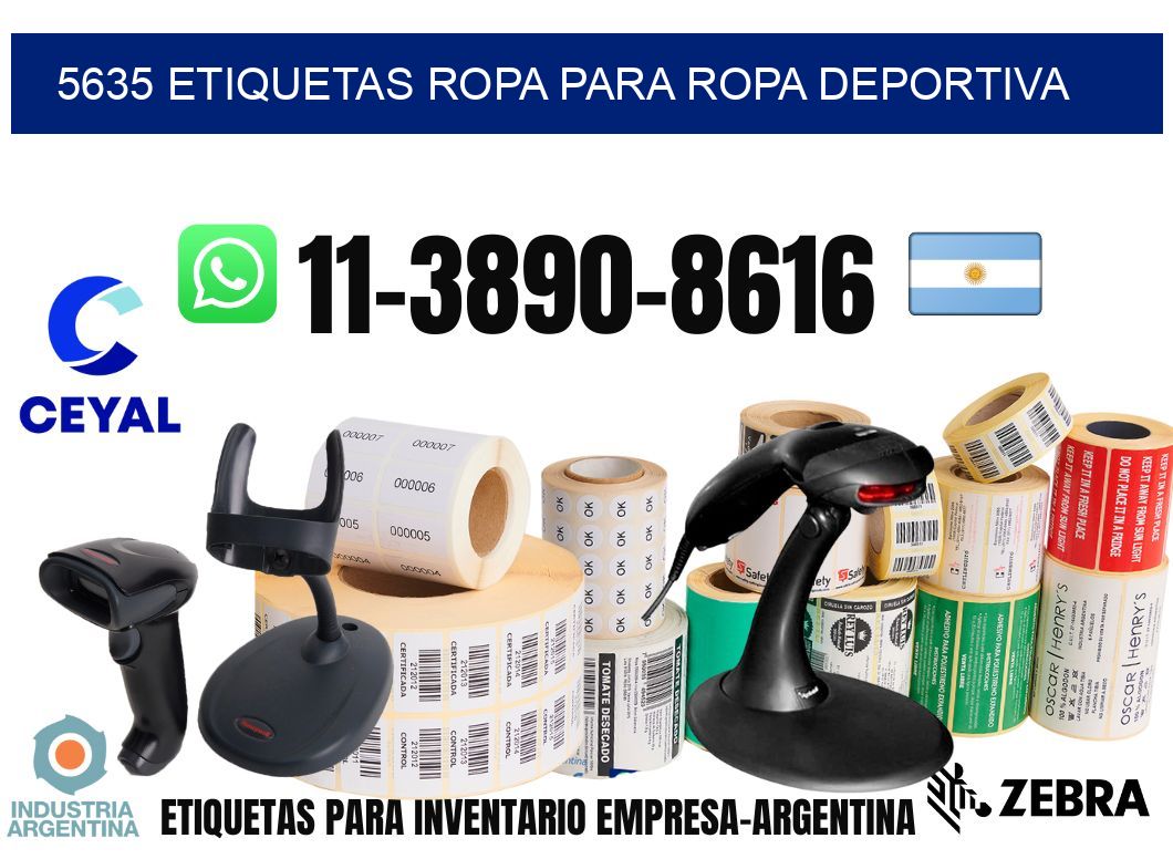 5635 Etiquetas ropa para ropa deportiva