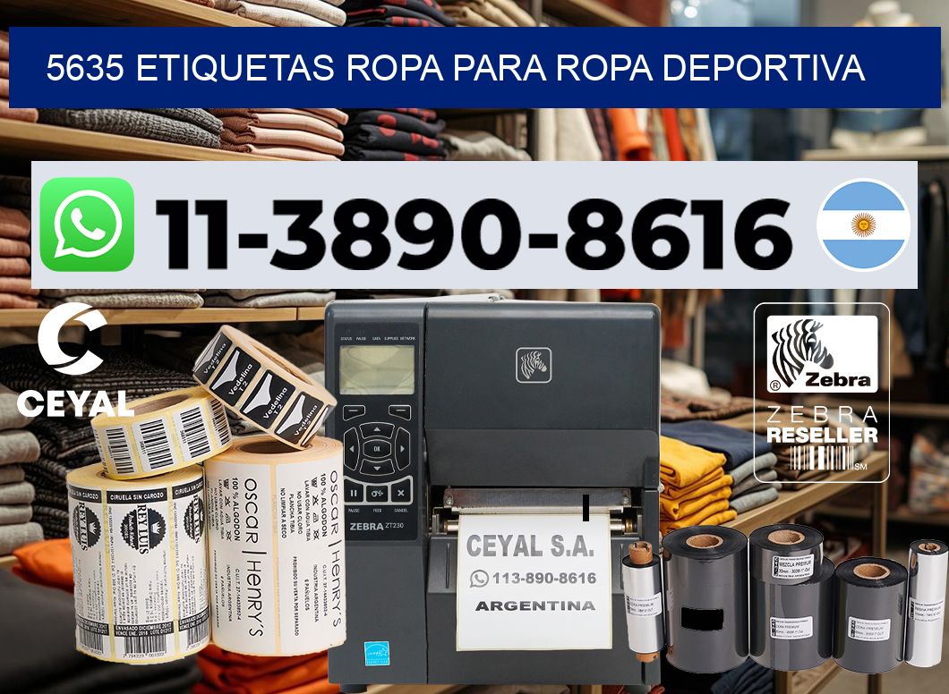 5635 Etiquetas ropa para ropa deportiva