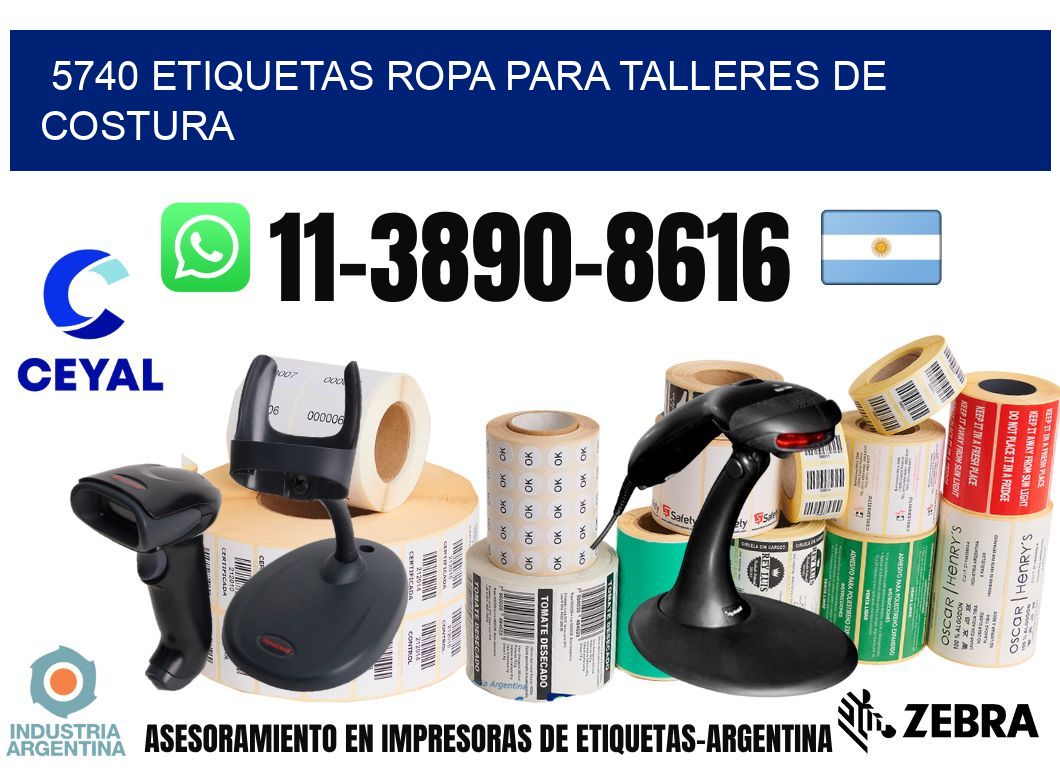 5740 Etiquetas ropa para talleres de costura