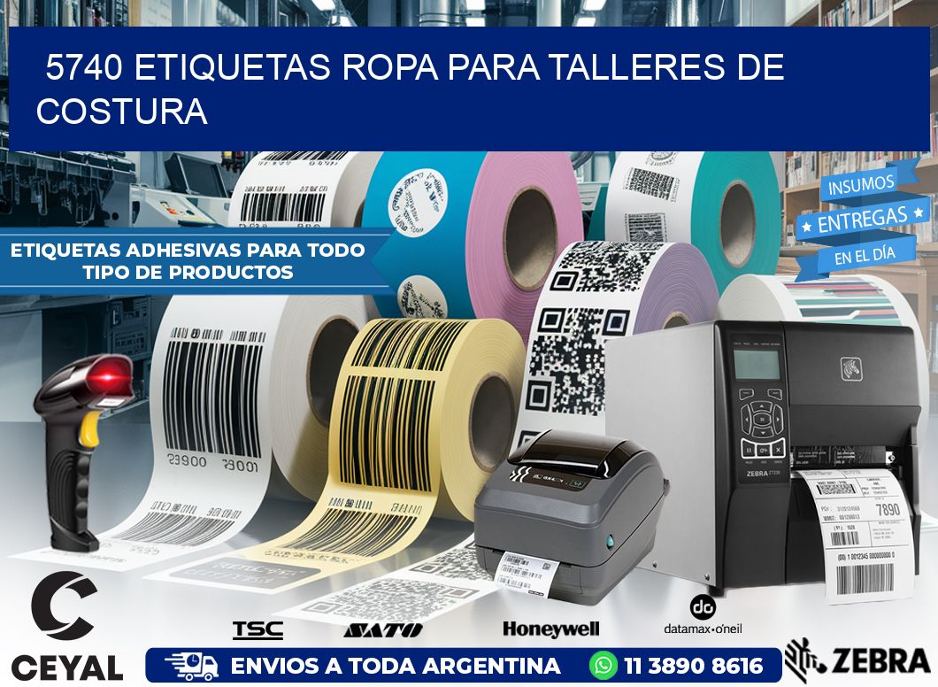 5740 Etiquetas ropa para talleres de costura