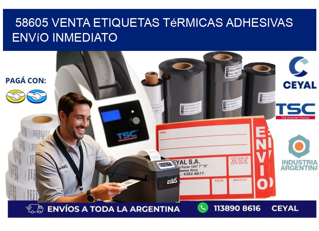 58605 venta etiquetas térmicas adhesivas envío inmediato
