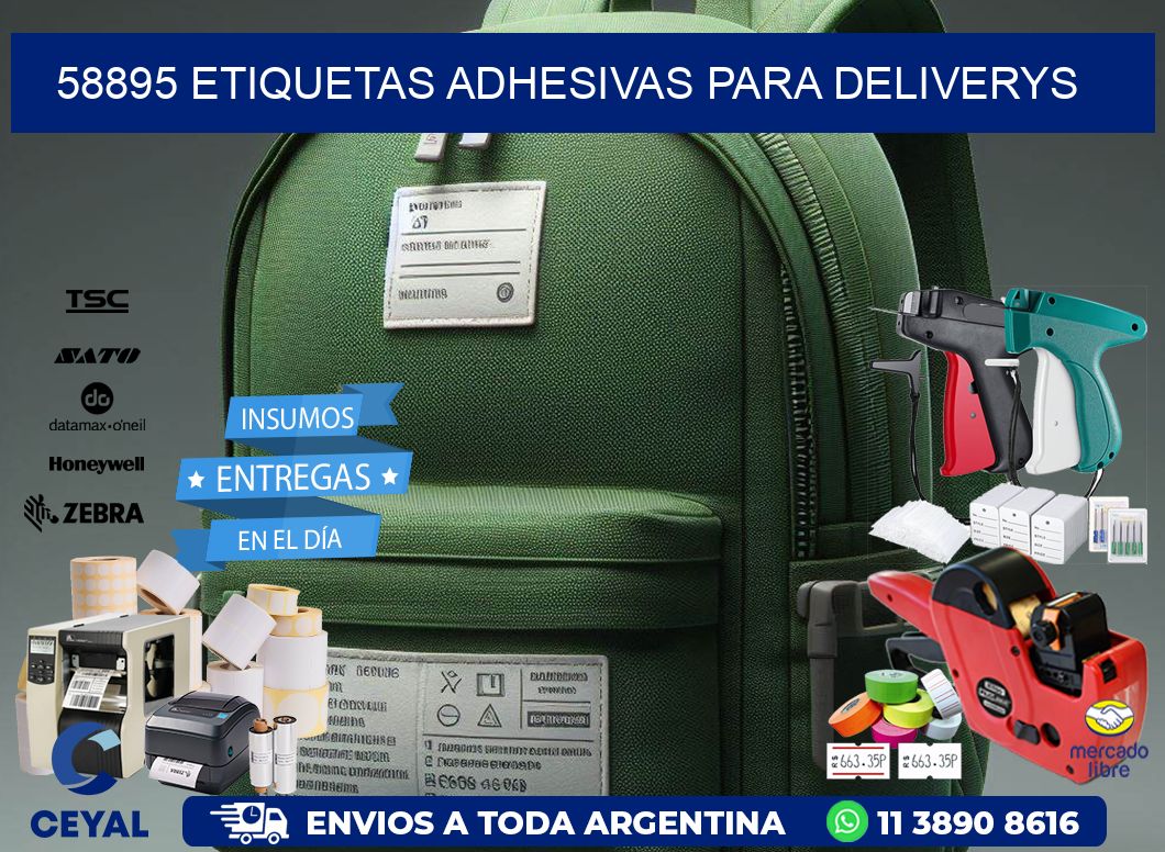 58895 etiquetas adhesivas para deliverys