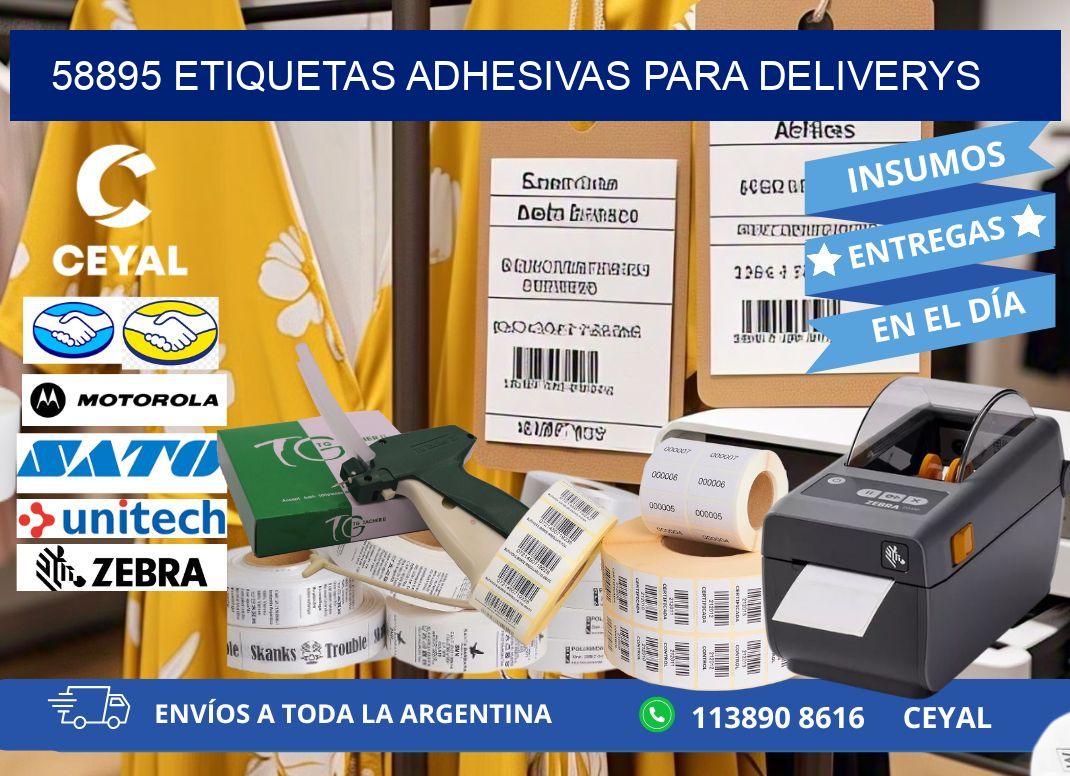 58895 etiquetas adhesivas para deliverys