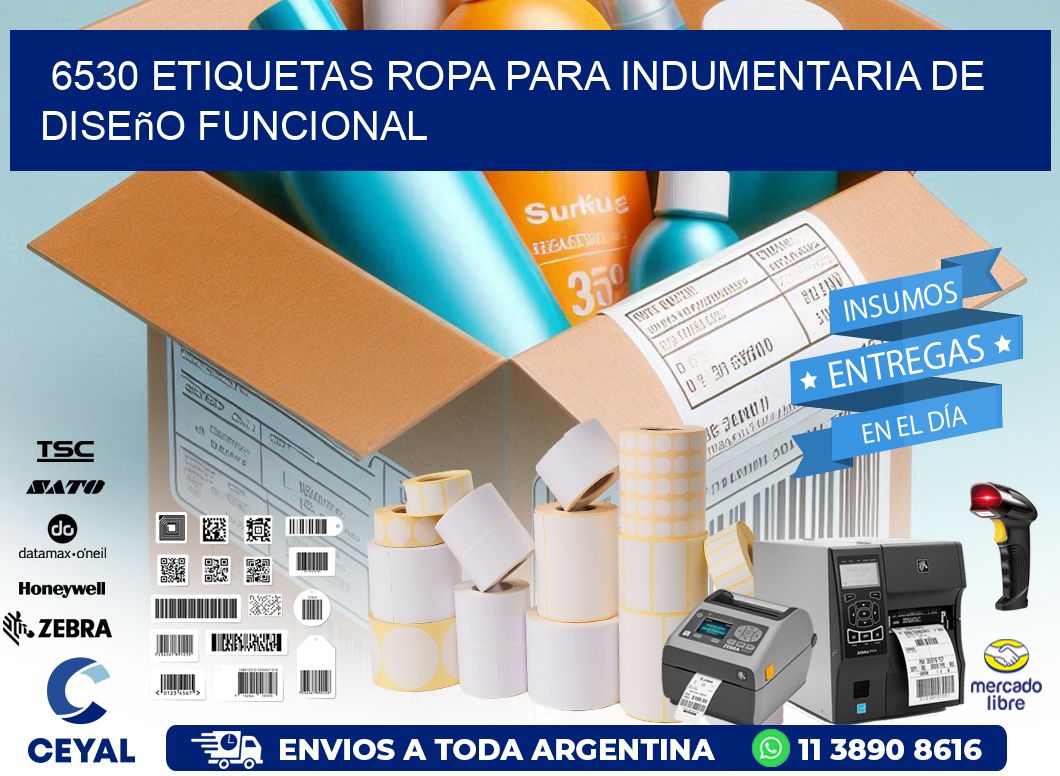 6530 Etiquetas ropa para indumentaria de diseño funcional