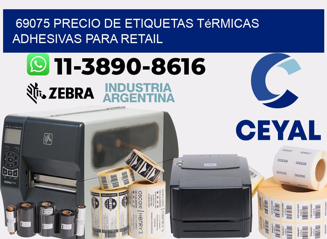 69075 precio de etiquetas térmicas adhesivas para retail