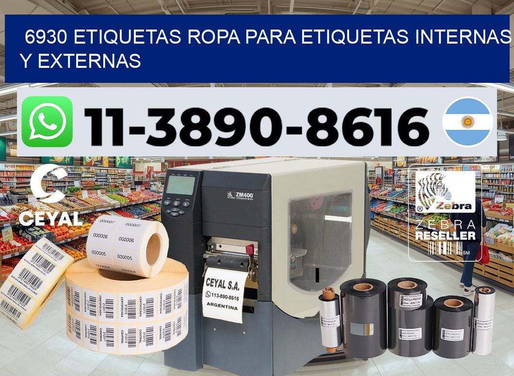 6930 Etiquetas ropa para etiquetas internas y externas