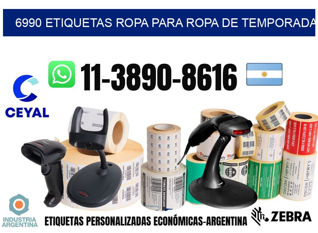 6990 Etiquetas ropa para ropa de temporada
