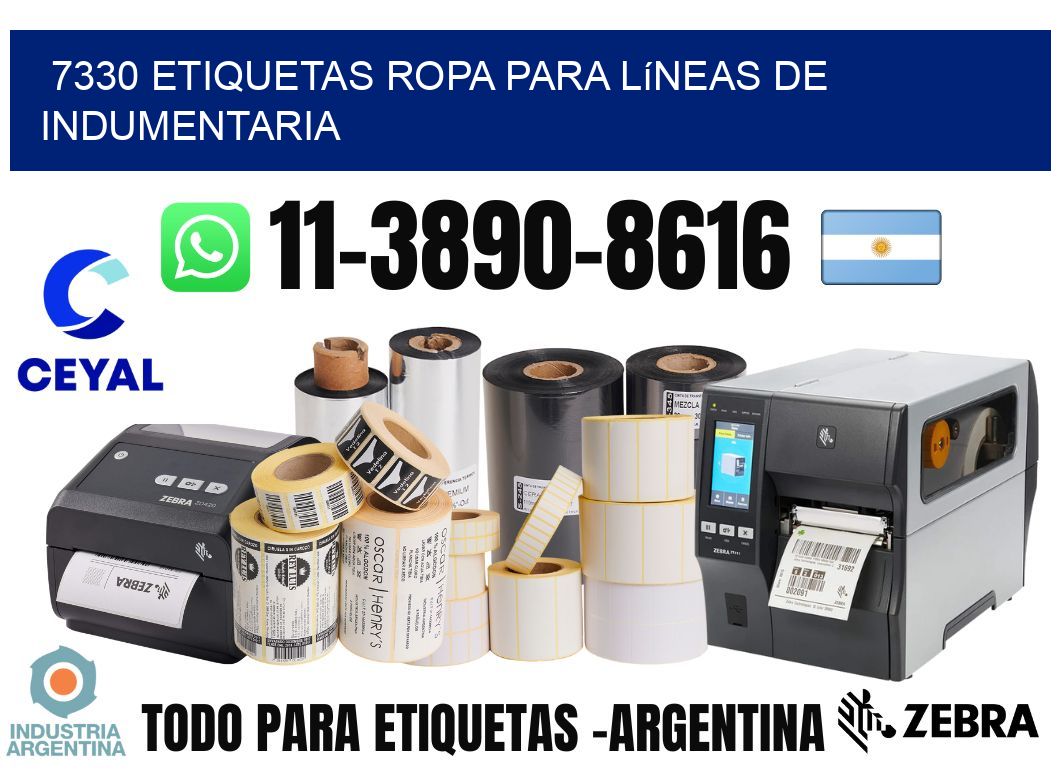 7330 Etiquetas ropa para líneas de indumentaria