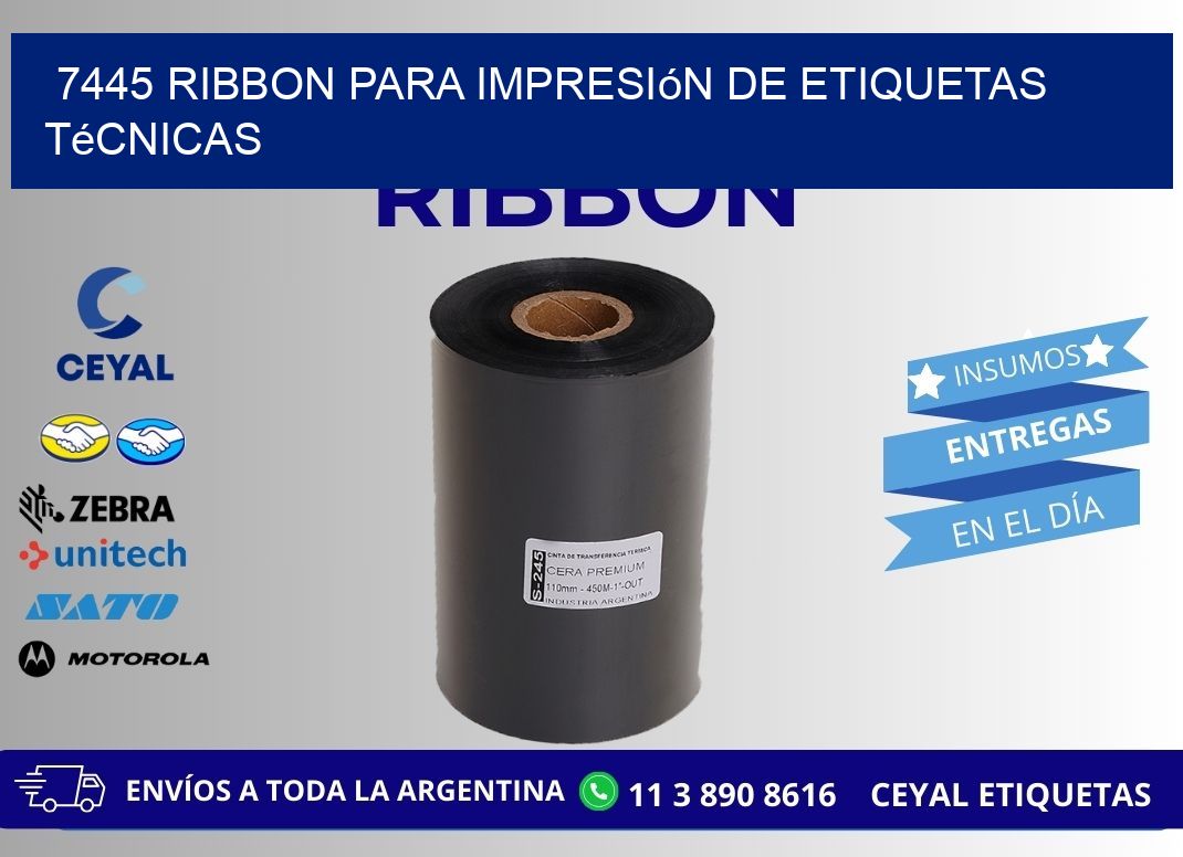 7445 ribbon para impresión de etiquetas técnicas