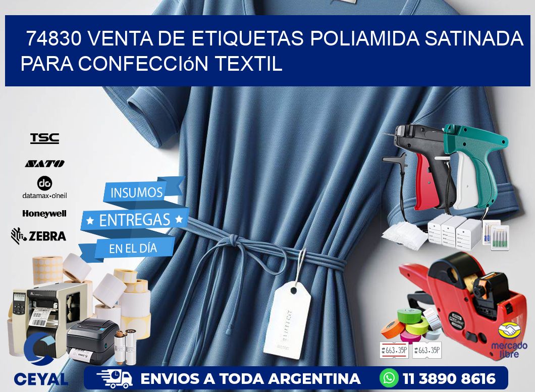 74830 venta de etiquetas poliamida satinada para confección textil