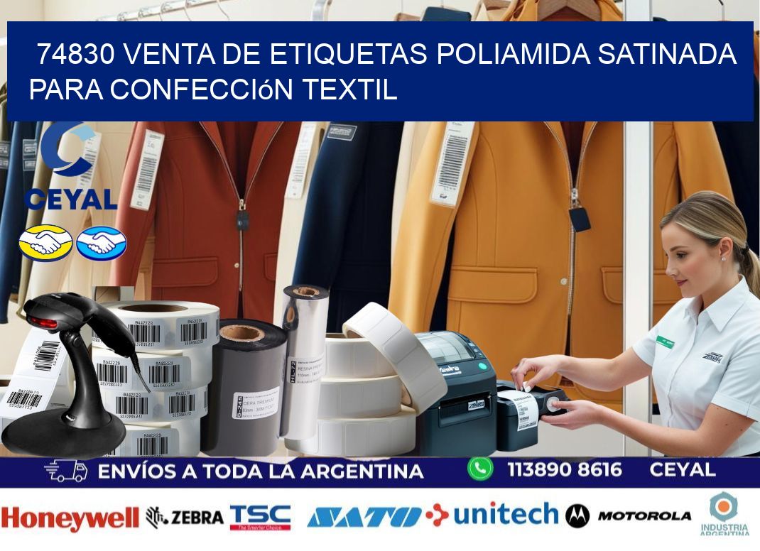 74830 venta de etiquetas poliamida satinada para confección textil