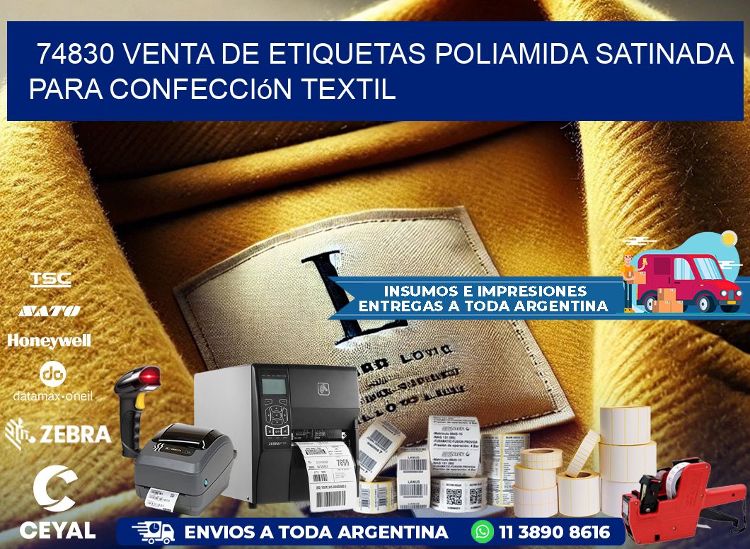 74830 venta de etiquetas poliamida satinada para confección textil