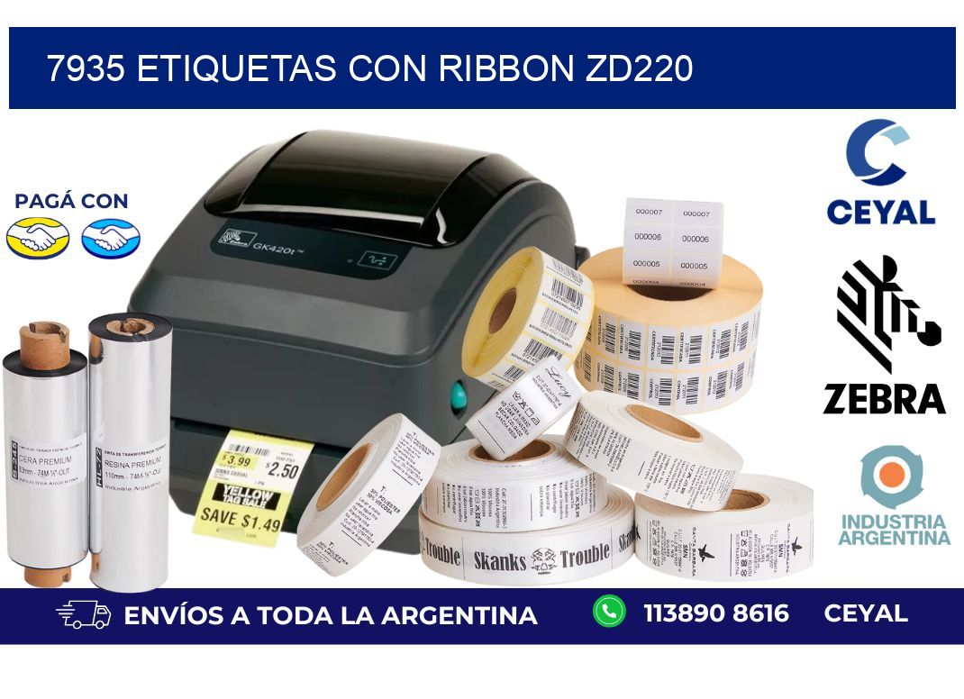 7935 etiquetas con ribbon zd220