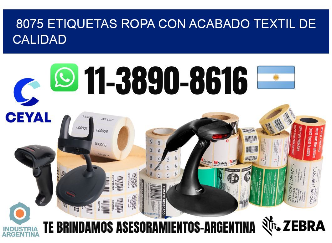 8075 Etiquetas ropa con acabado textil de calidad