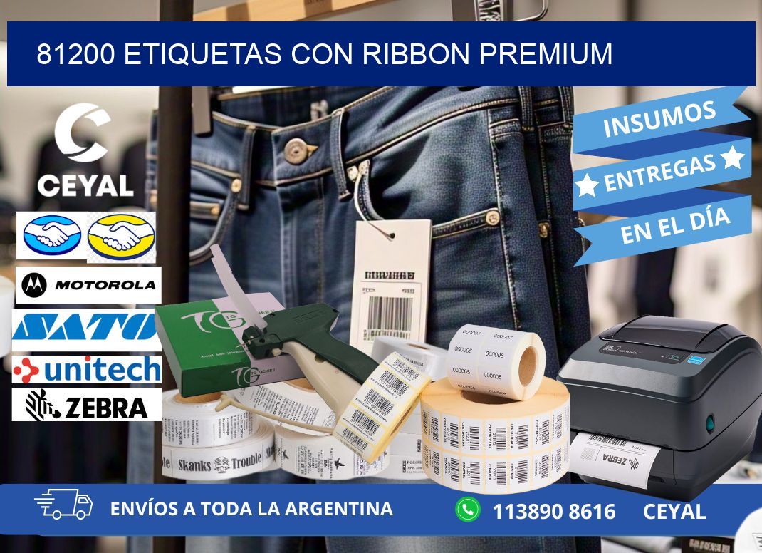 81200 etiquetas con ribbon premium