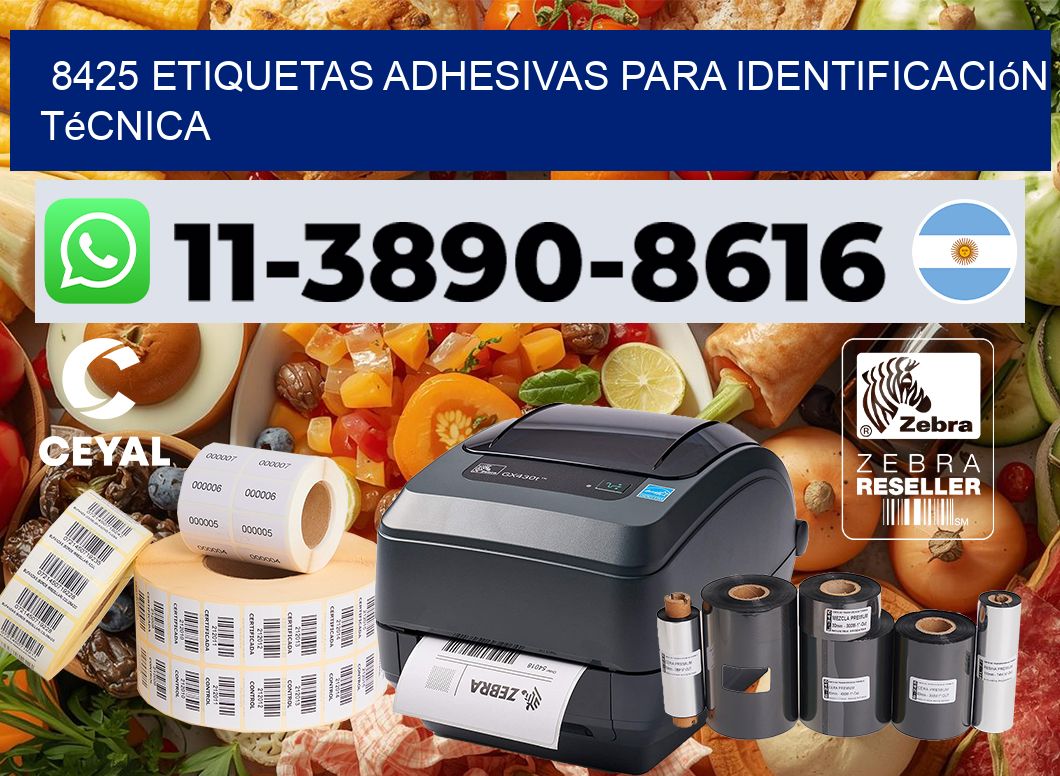 8425 Etiquetas adhesivas para identificación técnica
