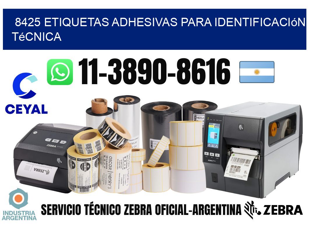8425 Etiquetas adhesivas para identificación técnica