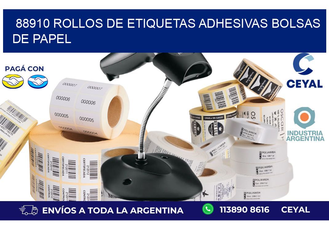 88910 rollos de etiquetas adhesivas bolsas de papel