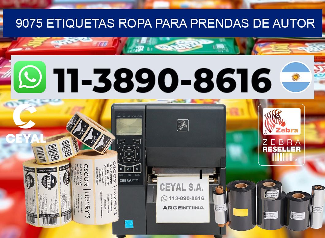 9075 Etiquetas ropa para prendas de autor