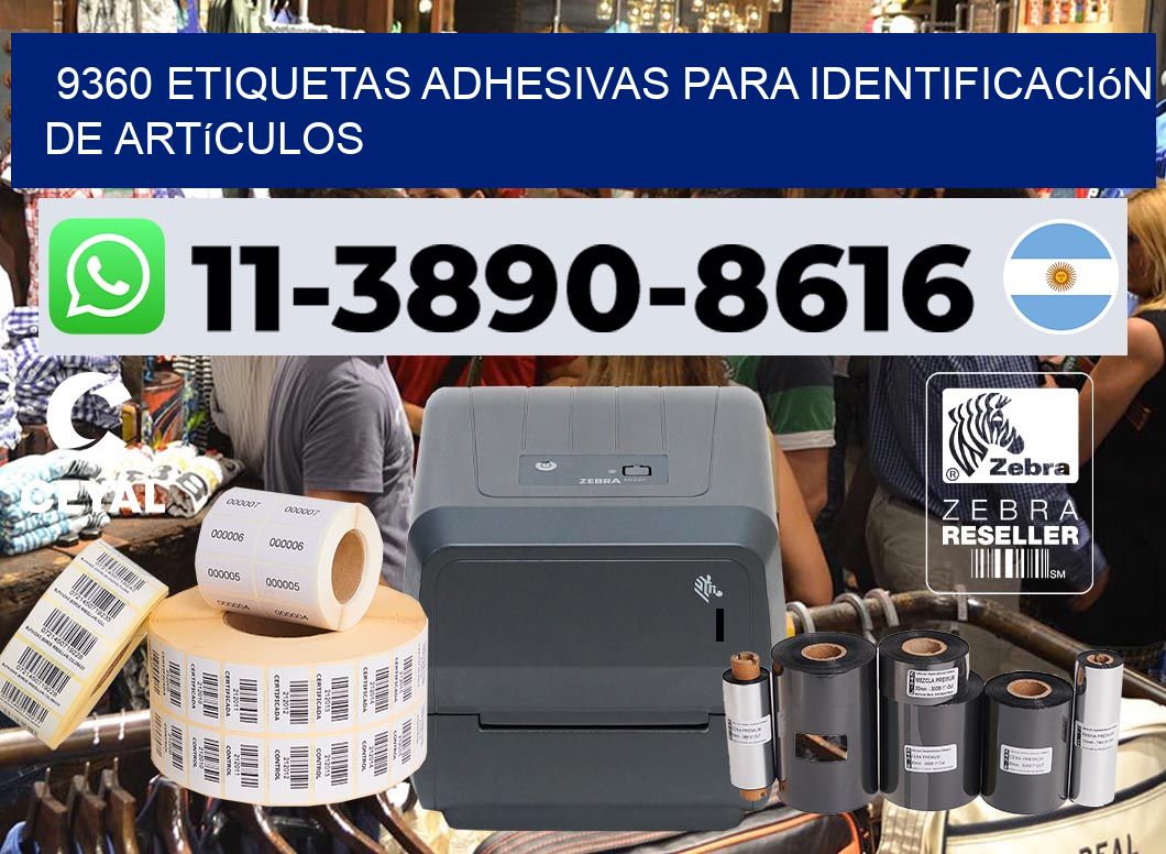 9360 Etiquetas adhesivas para identificación de artículos
