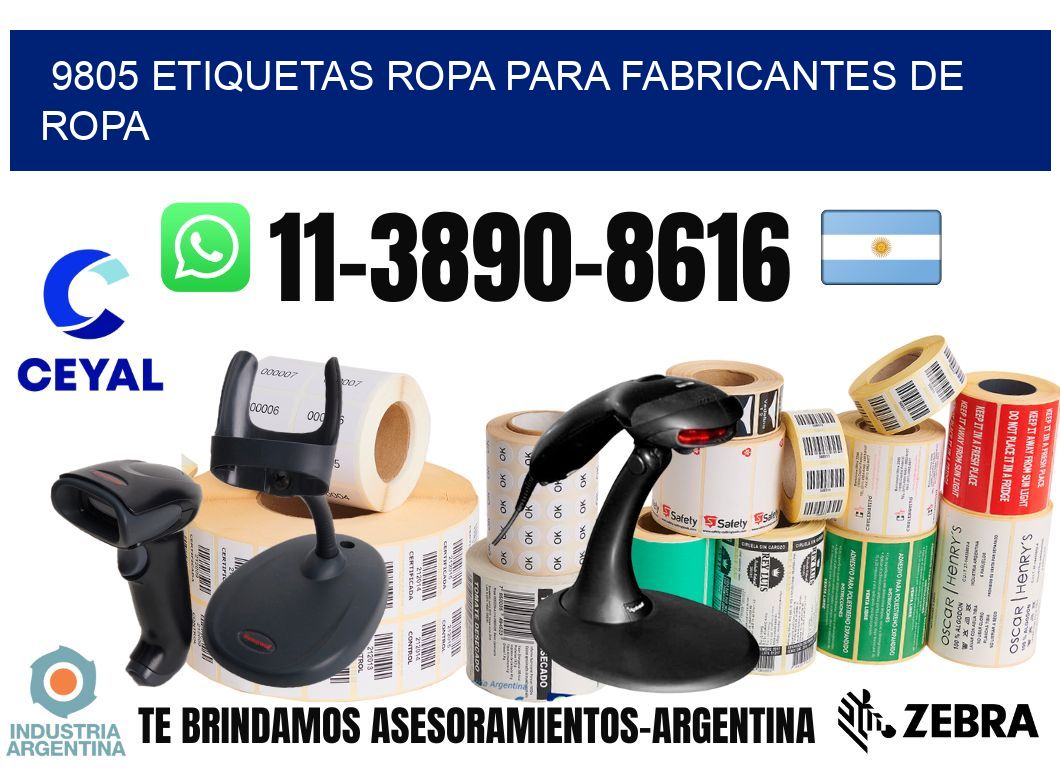 9805 Etiquetas ropa para fabricantes de ropa