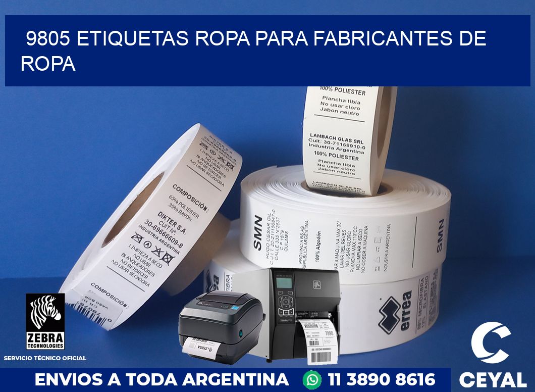 9805 Etiquetas ropa para fabricantes de ropa