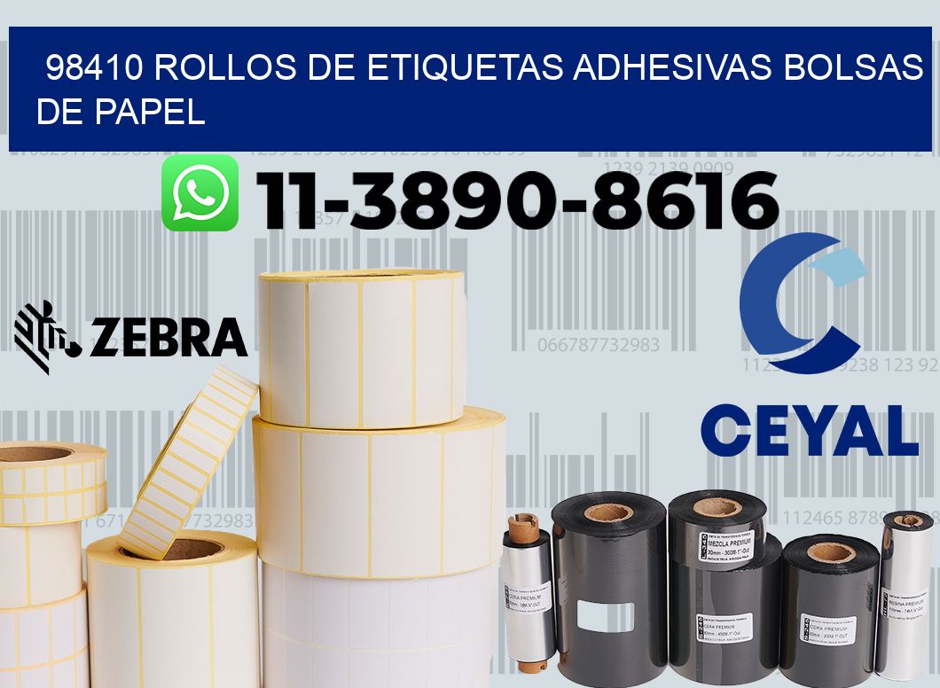98410 rollos de etiquetas adhesivas bolsas de papel